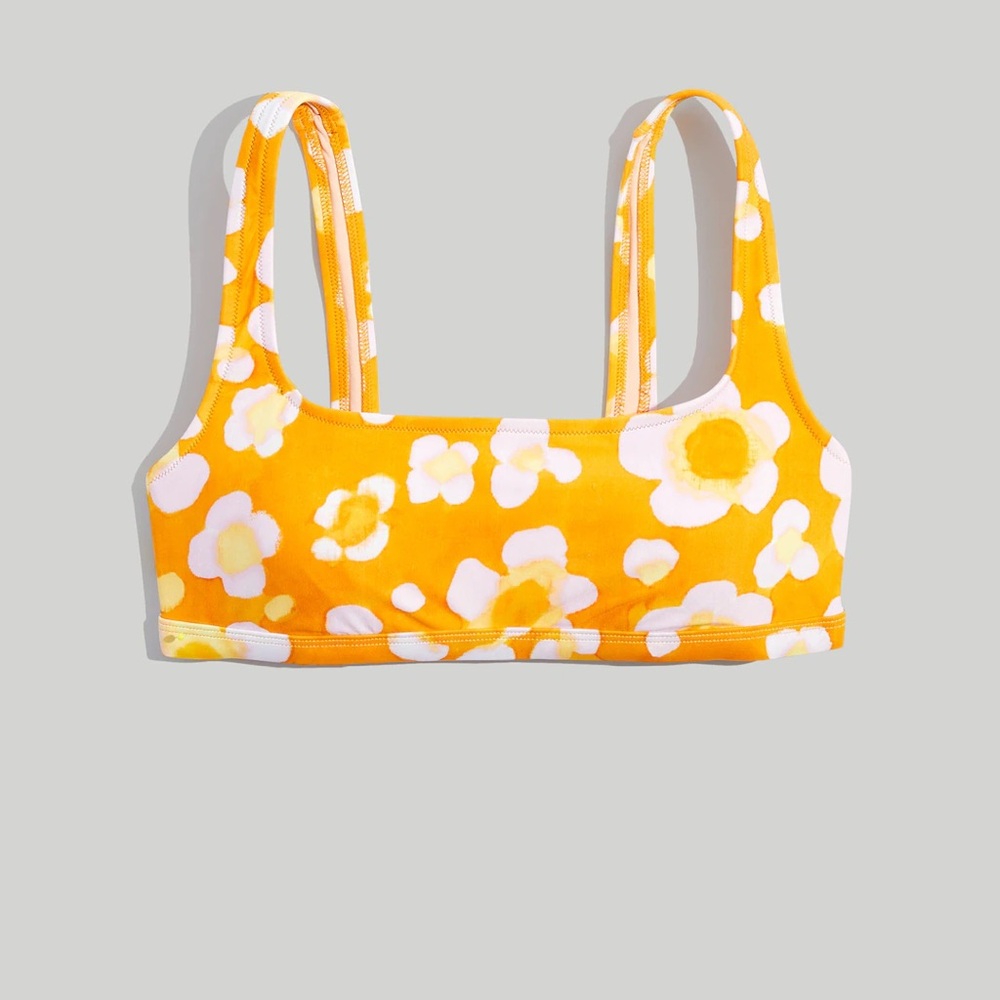 Madewell Yellow Floral Bikini Top
